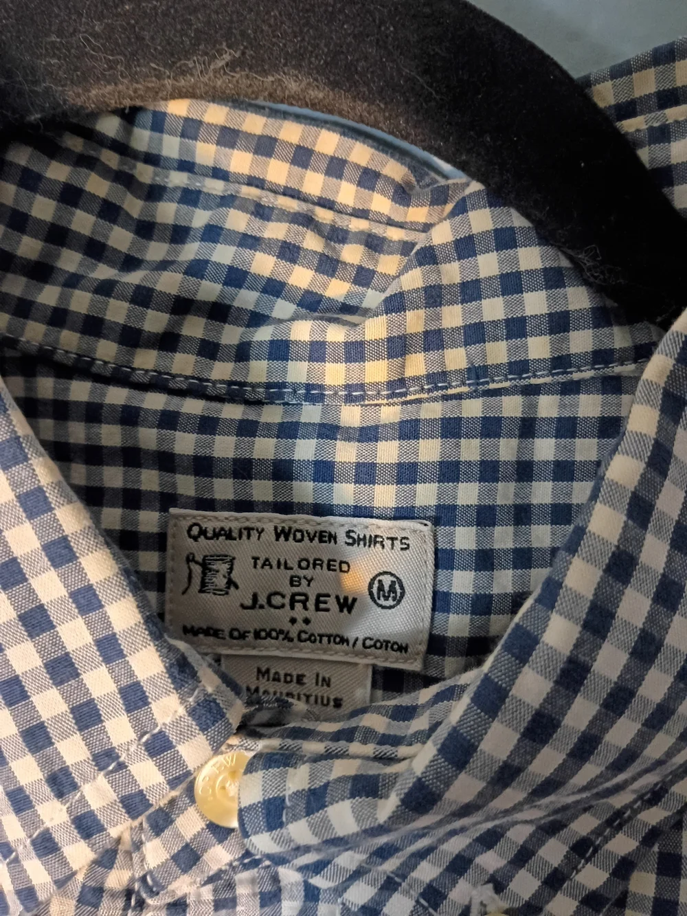 J. Crew Men's Button-Down Gingham Shirt - Black & White